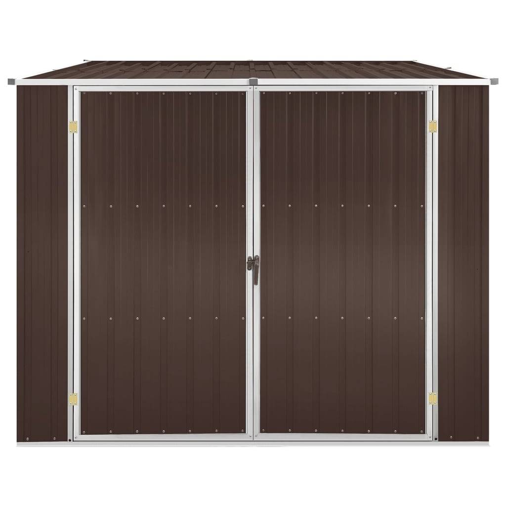 Helloshop26 - Abri de jardin cabane cabanon maison de stockage remise extérieur hangar outils robuste marrron 195 x 198 x 159 cm acier galvanisé marron - Imagen 2