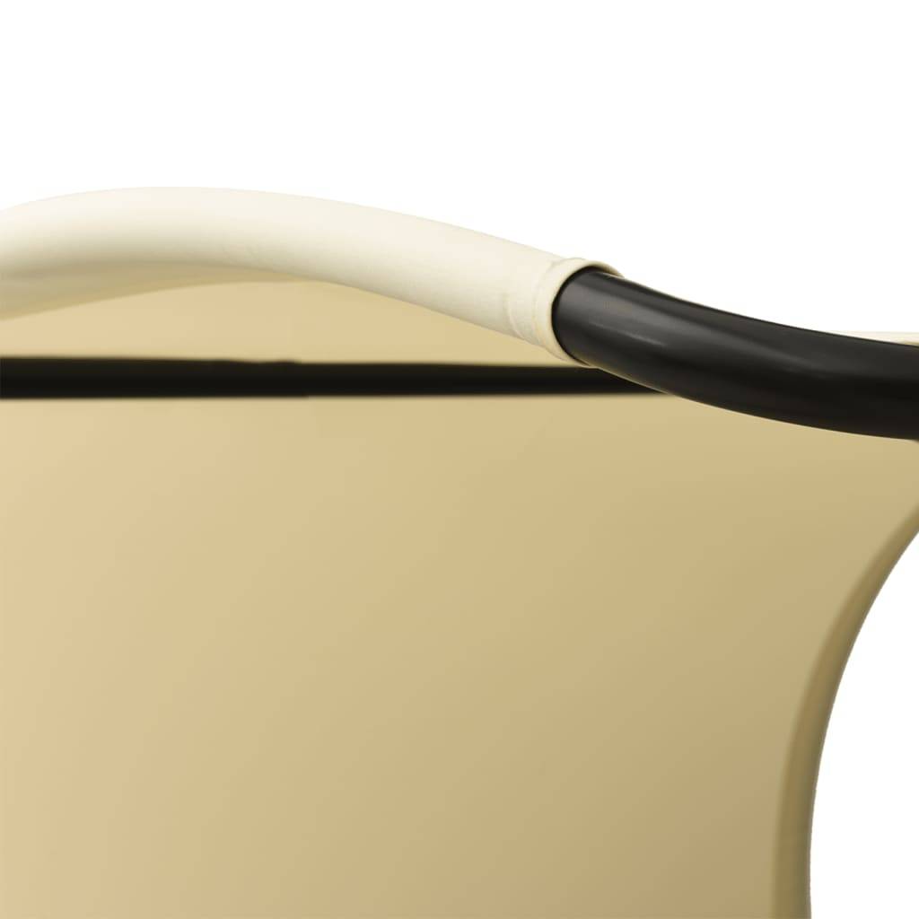 Helloshop26 - Transat chaise longue bain de soleil lit de jardin terrasse meuble d'extérieur double avec auvent textilène noir et crème - Imagen 5