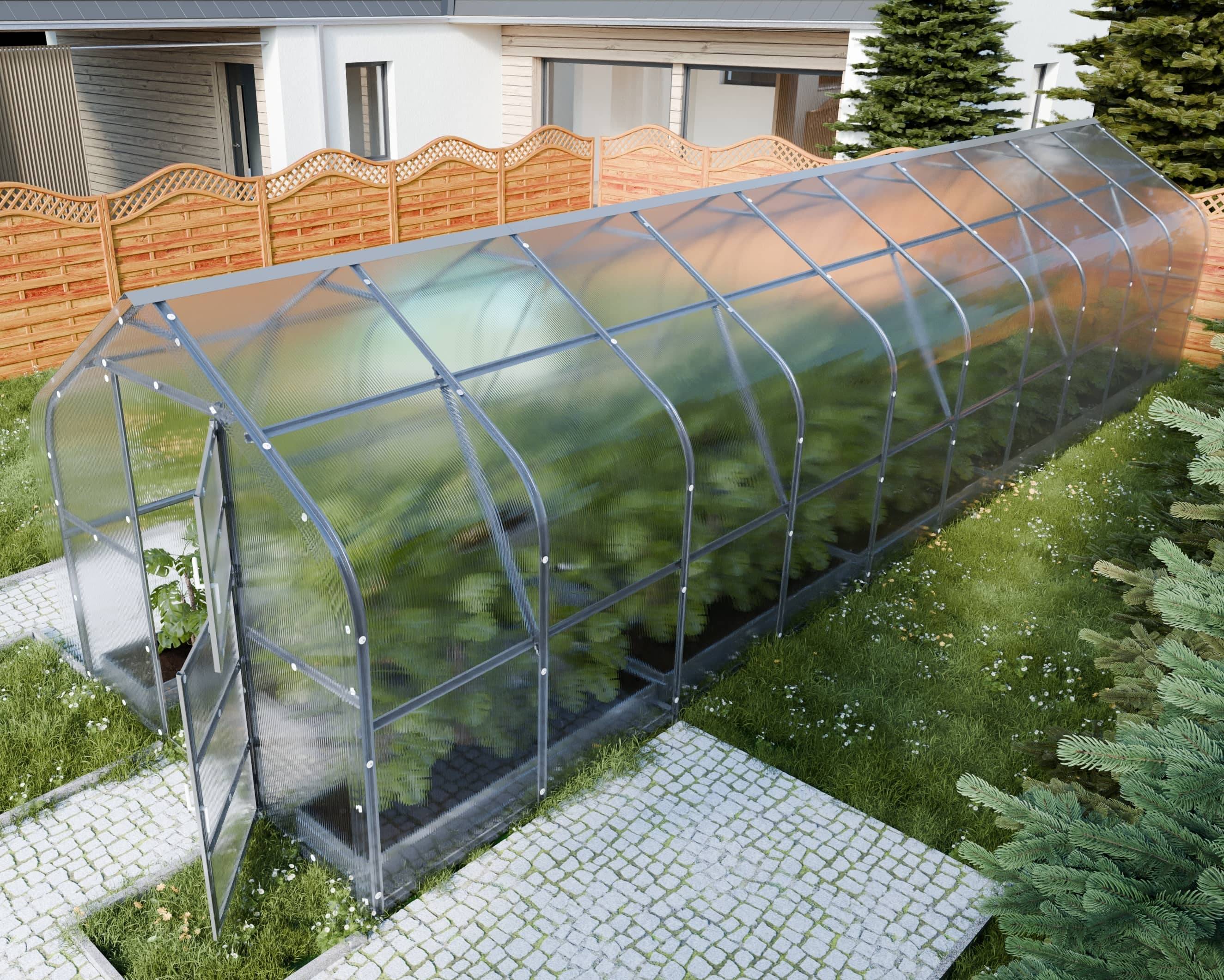 KLASIKA GREENHOUSES - Serre KLASIKA*DROP 30m2, 2,5m x 12m, 4 mm avec revêtement en polycarbonate - Image 2