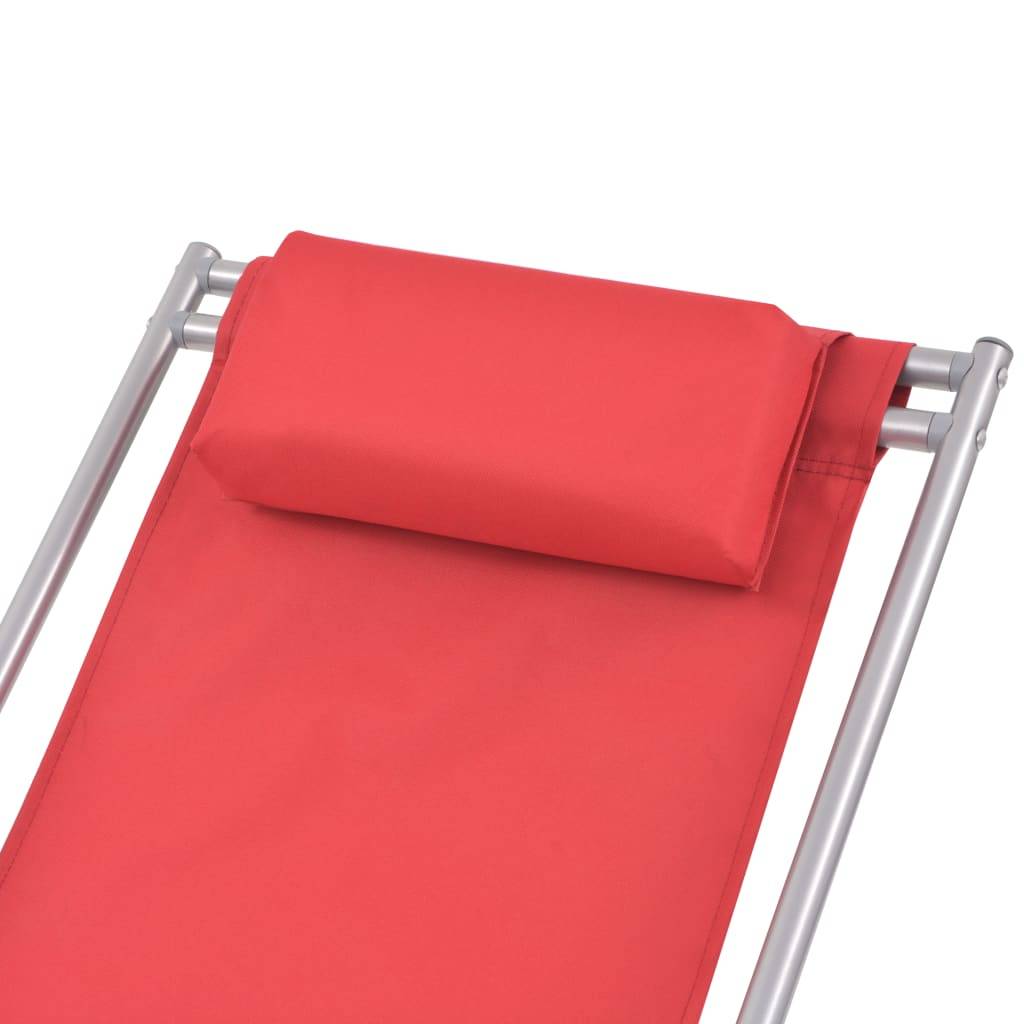 Helloshop26 - Chaises inclinables de terrasse 2 pièces acier rouge - Imagen 4