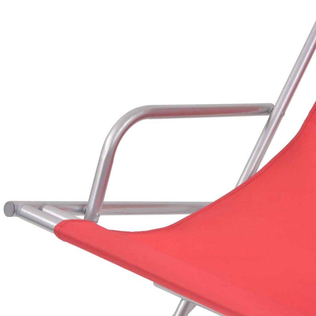 Helloshop26 - Chaises inclinables de terrasse 2 pièces acier rouge - Imagen 5