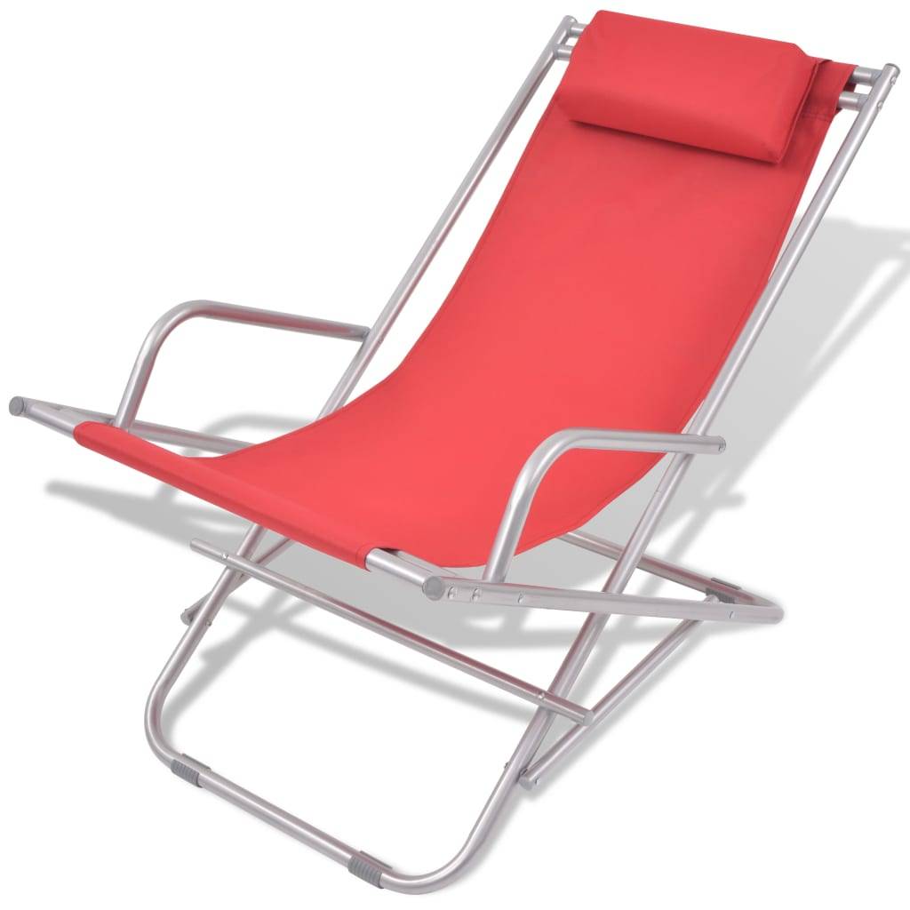 Helloshop26 - Chaises inclinables de terrasse 2 pièces acier rouge - Imagen 2