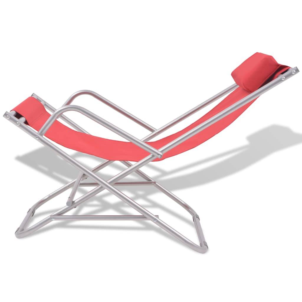 Helloshop26 - Chaises inclinables de terrasse 2 pièces acier rouge - Imagen 3