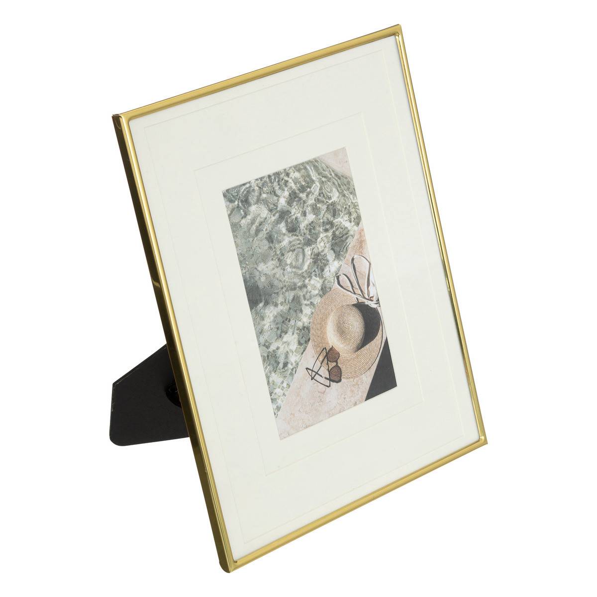 Cadre photo 4 tailles d'insert en métal doré à poser ou à susprendre 20 x 25 cm - Imagen 1