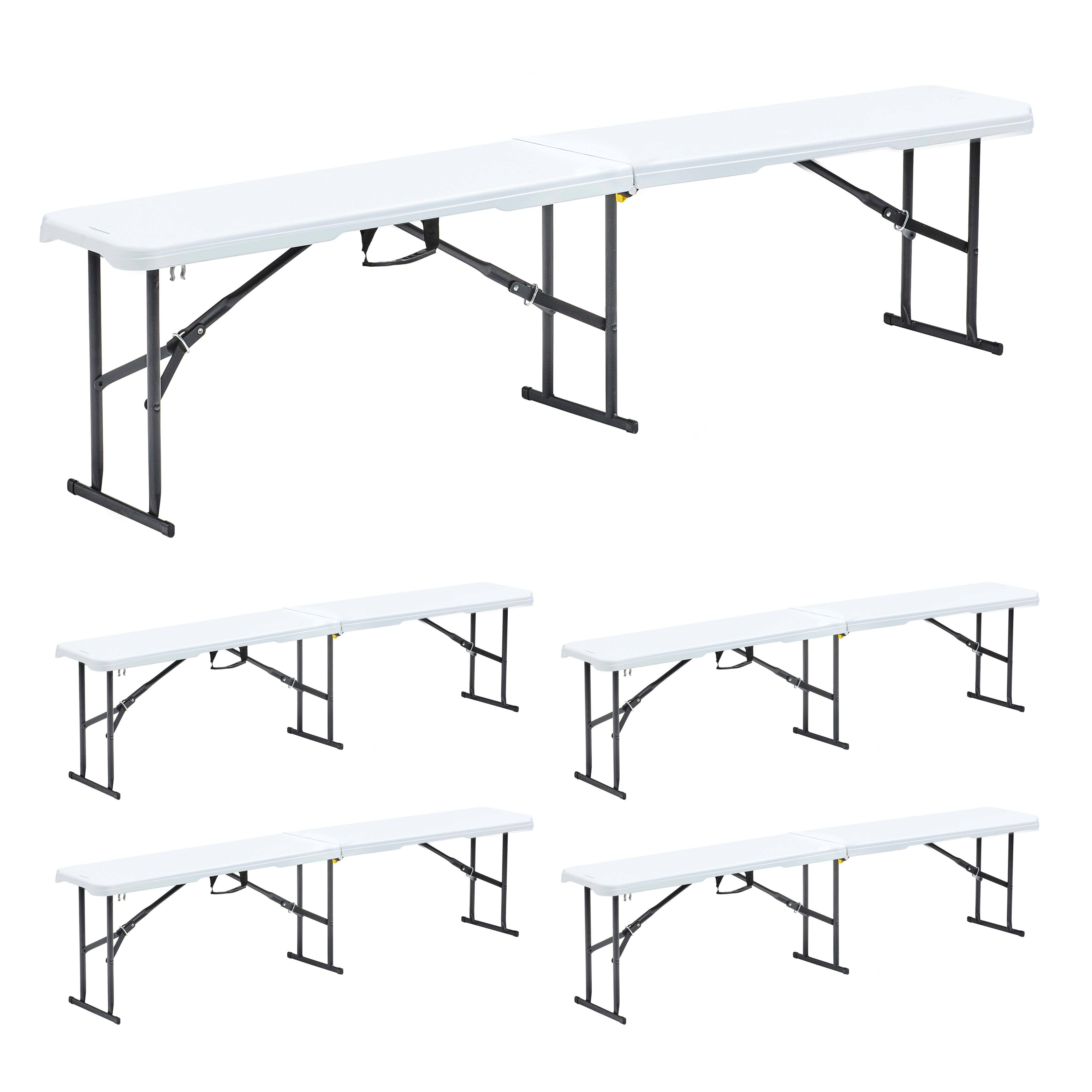 Oviala - Lot de 5 bancs pliants 3 personnes REKKEM - Oviala - Imagen 1