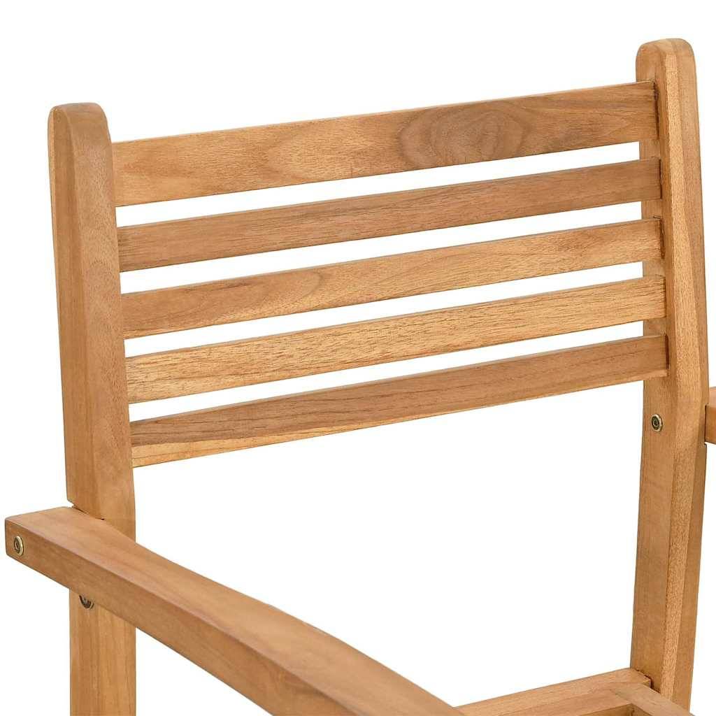 Chaises de salle à manger d'extérieur en teck massif design rustique pour jardin Lot de 2 Marron – ComfortXL Outdoor Living - Image 9