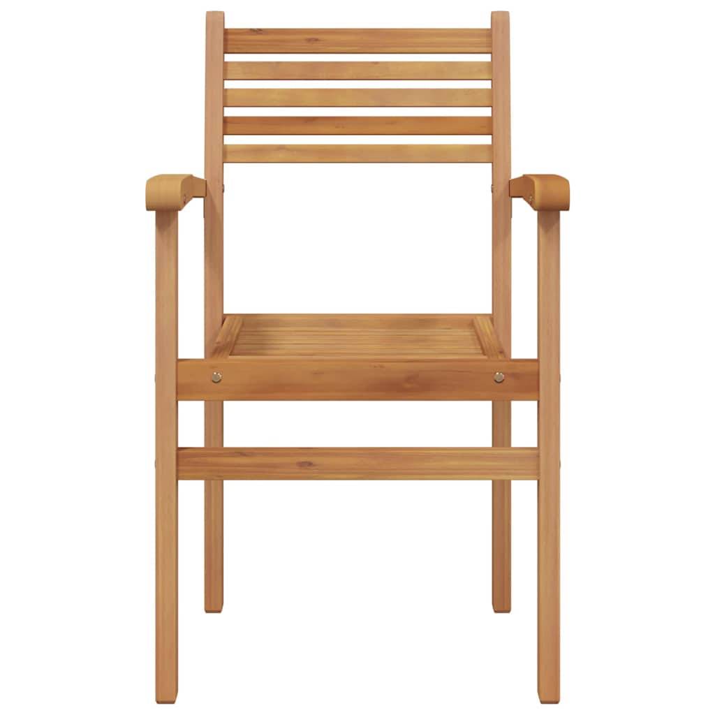 Chaises de salle à manger d'extérieur en teck massif design rustique pour jardin Lot de 2 Marron – ComfortXL Outdoor Living - Image 5