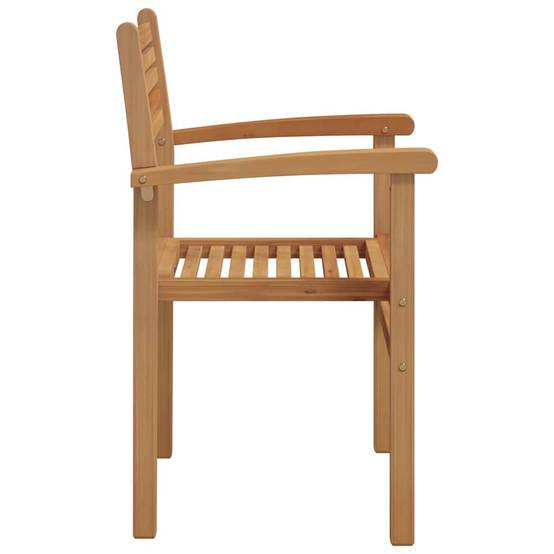 Chaises de salle à manger d'extérieur en teck massif design rustique pour jardin Lot de 2 Marron – ComfortXL Outdoor Living - Image 6