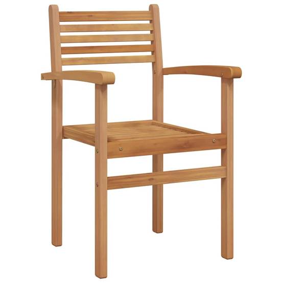 Chaises de salle à manger d'extérieur en teck massif design rustique pour jardin Lot de 2 Marron – ComfortXL Outdoor Living - Image 4