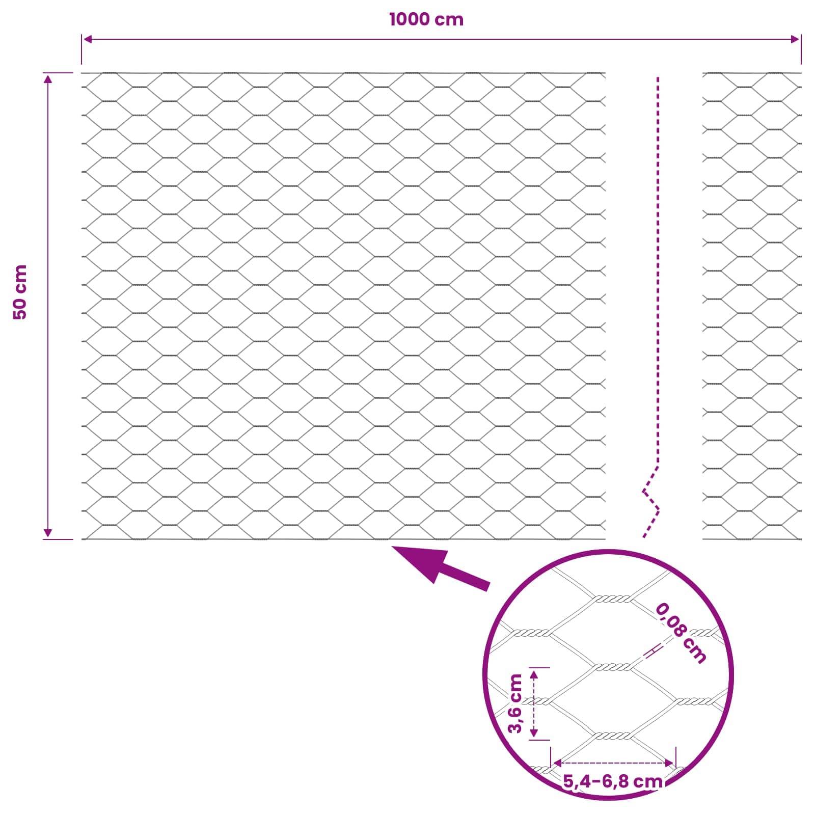 Clôture hexagonale PVC Gris 10 x 0.5 m, Poids :1.1kg - PANGIVO - Image 9