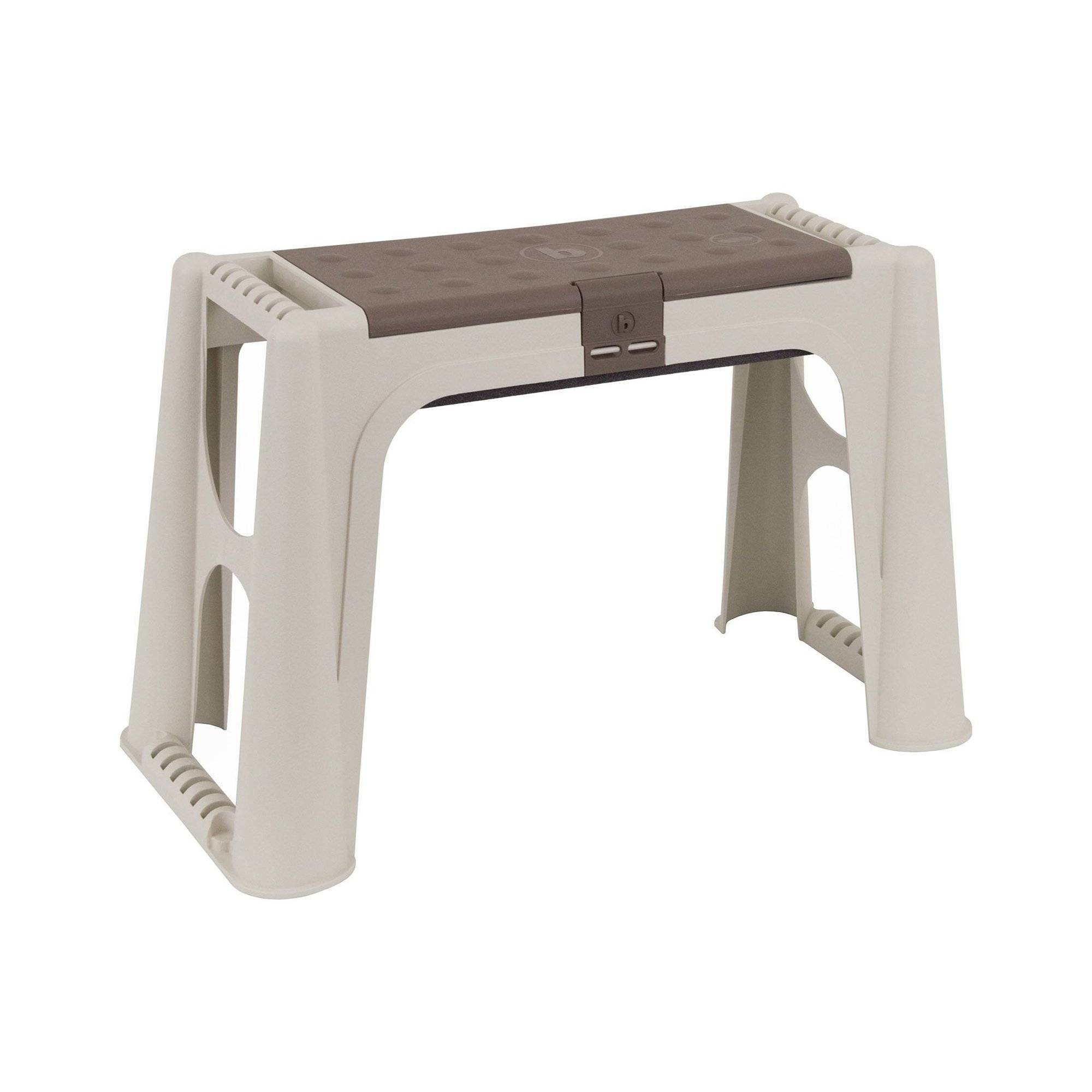 Dmora - Banc d'extérieur Dboffell, Banc de jardin, Banc à outils, Banc polyvalent, 100% Made in Italy, 58x29h37 cm, Beige et Marron - Dmora - Imagen 1