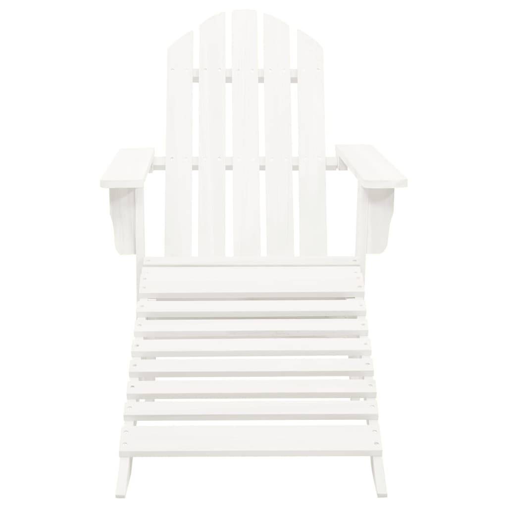 Chaise de jardin - Chaise d'extérieur - Fauteuil d'extérieur Adirondack avec pouf et table Sapin Blanc - MEUBLE PRO - Image 6