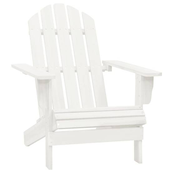 Chaise de jardin - Chaise d'extérieur - Fauteuil d'extérieur Adirondack avec pouf et table Sapin Blanc - MEUBLE PRO - Image 8