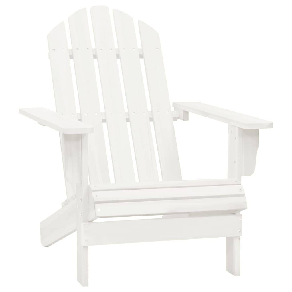 Chaise de jardin - Chaise d'extérieur - Fauteuil d'extérieur Adirondack avec pouf et table Sapin Blanc - MEUBLE PRO - Image 8