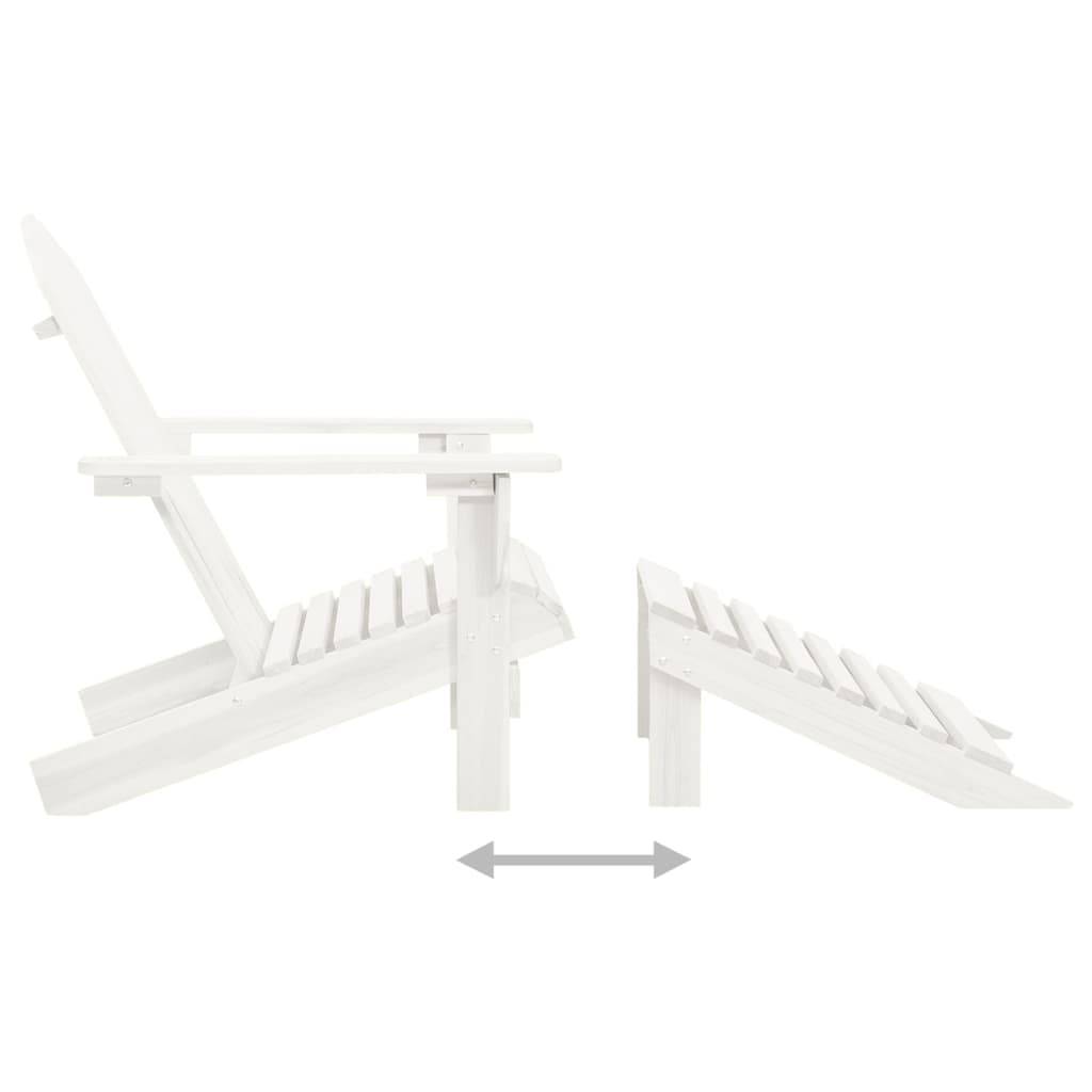 Chaise de jardin - Chaise d'extérieur - Fauteuil d'extérieur Adirondack avec pouf et table Sapin Blanc - MEUBLE PRO - Image 7