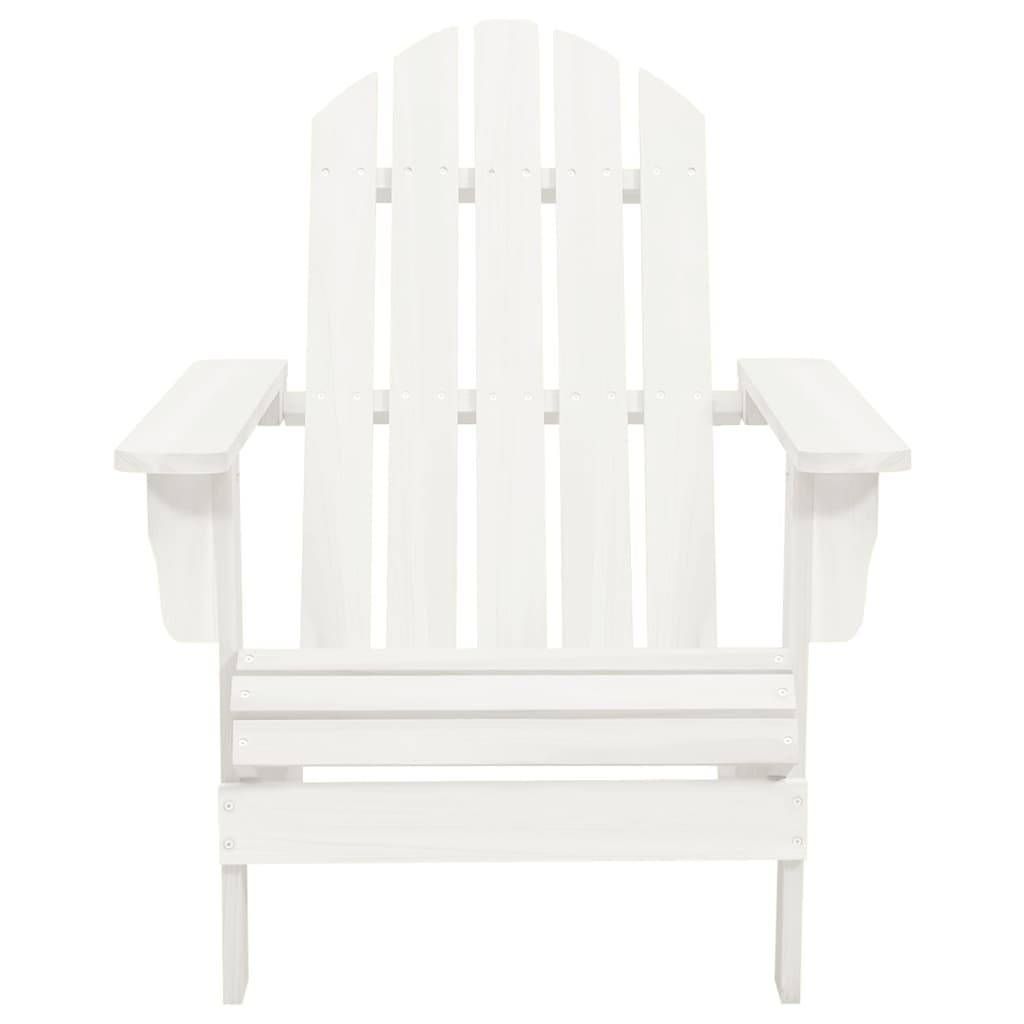 Chaise de jardin - Chaise d'extérieur - Fauteuil d'extérieur Adirondack avec pouf et table Sapin Blanc - MEUBLE PRO - Image 9