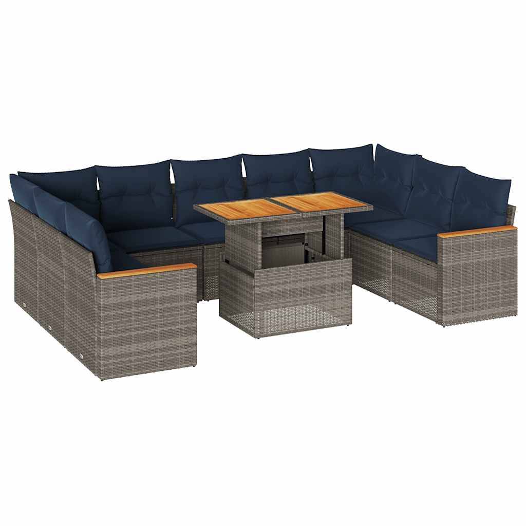 ComfortXL - Très grand salon de jardin 10 pcs résine tressée avec table haute et rangements Gris – ComfortXL Outdoor Living - Image 2