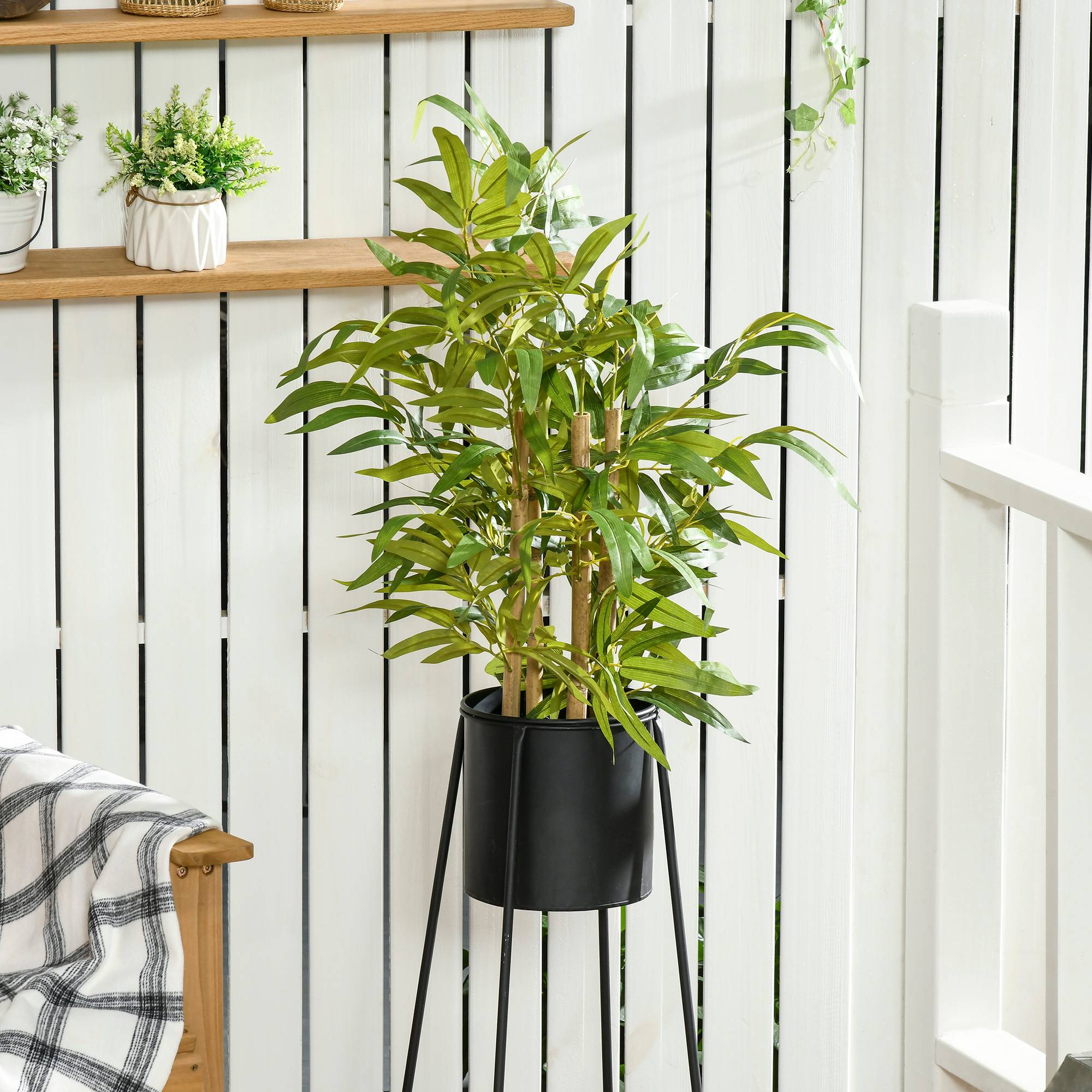 Bambou artificiel plastique vert 15 x 15 x 60 cm - PANGIVO - Image 4