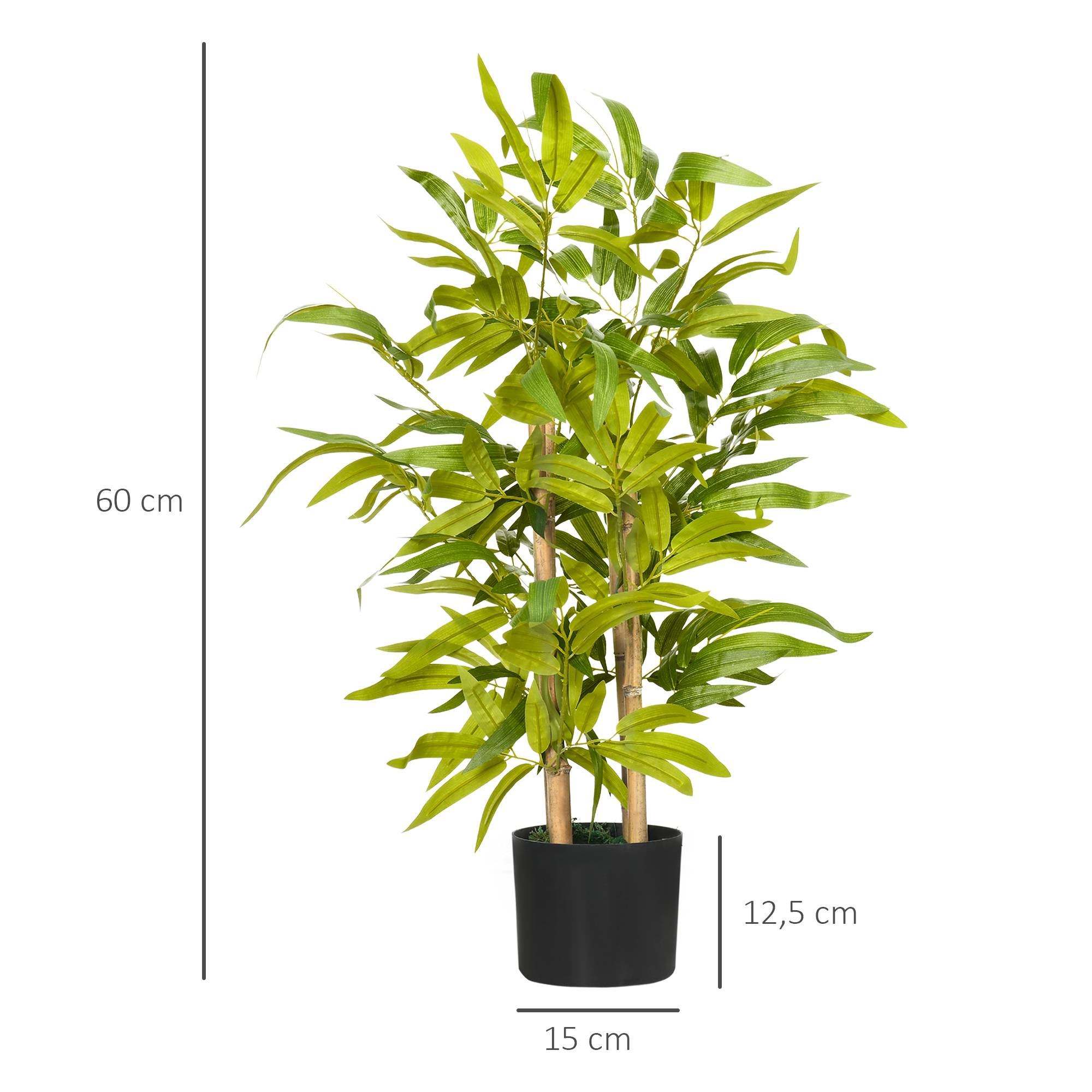 Bambou artificiel plastique vert 15 x 15 x 60 cm - PANGIVO - Image 5