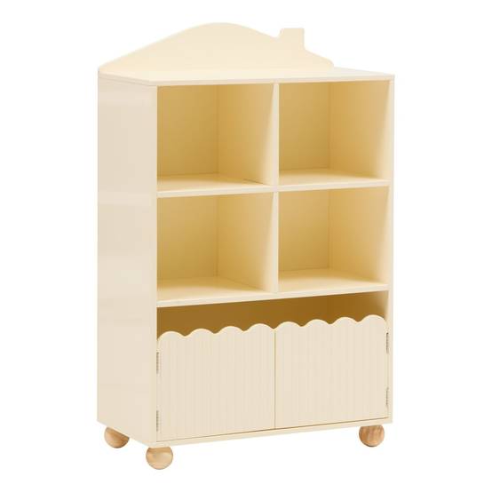 Bibliothèque enfant 2 portes et 4 niches BOULI - Beige - Atmosphera - Image 1