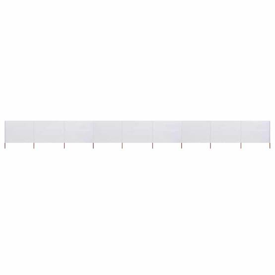 Paravent tissu et bois blanc sable 1200 x 120 cm - PANGIVO - Image 1