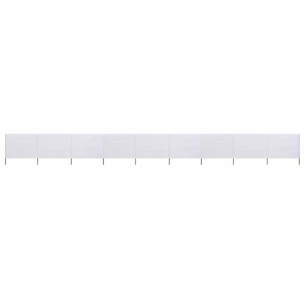 Paravent tissu et bois blanc sable 1200 x 120 cm - PANGIVO