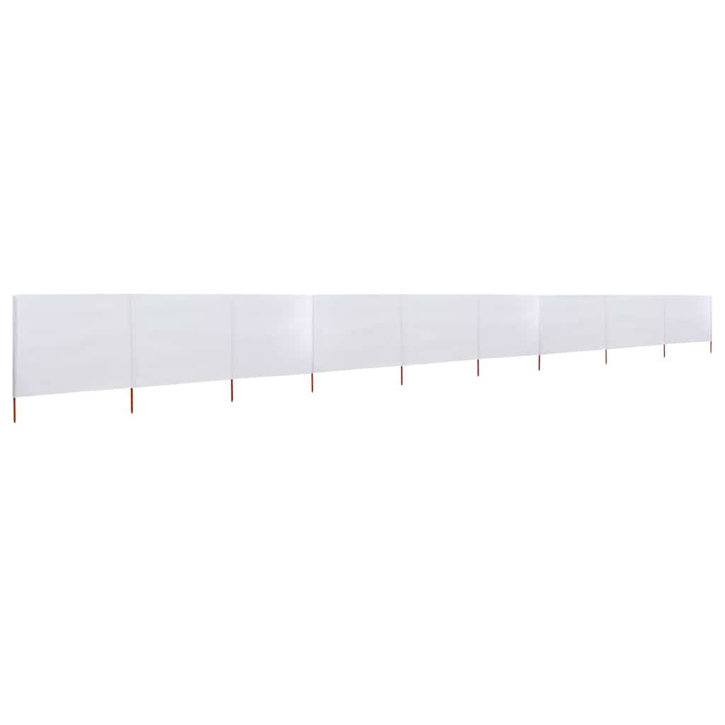Paravent tissu et bois blanc sable 1200 x 120 cm - PANGIVO - Image 2