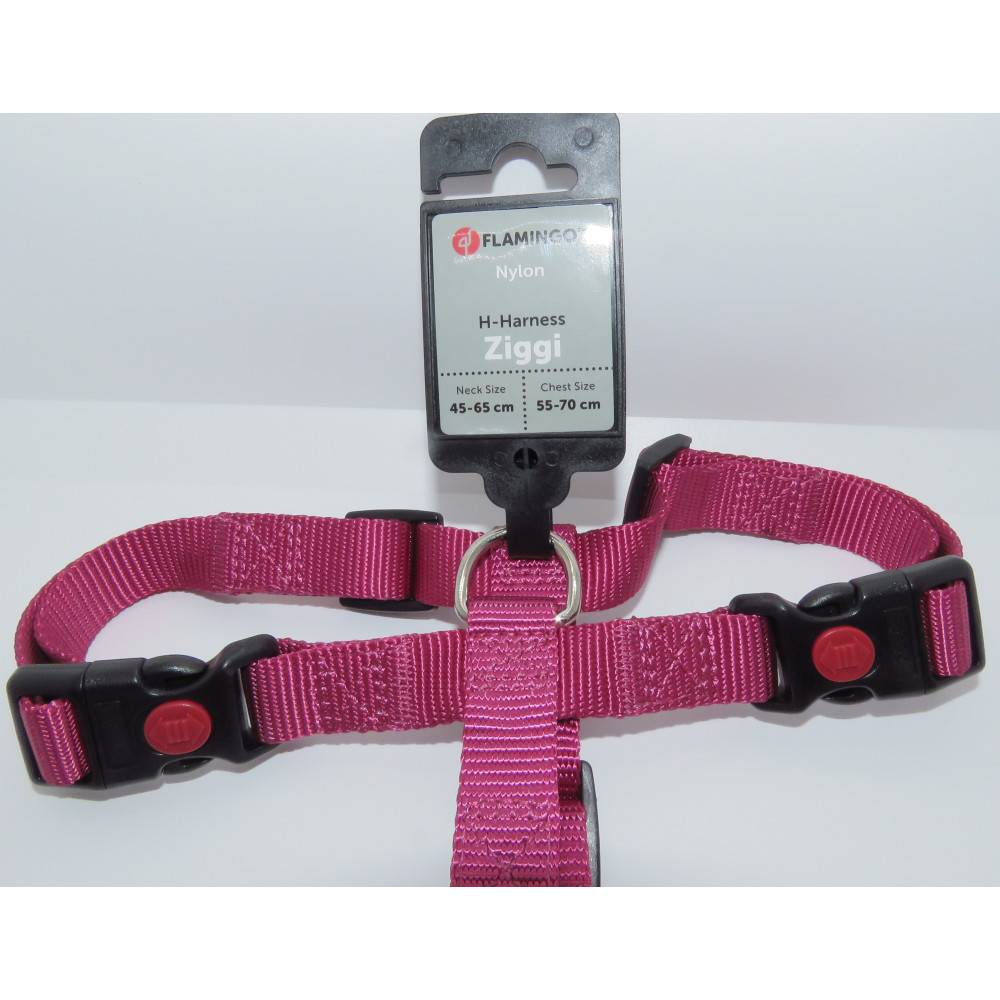 Flamingo - Harnais H Ziggi  L/XL tour de cou 45 -65 cm 20 MM. rouge cerise pour chien. - Imagen 3