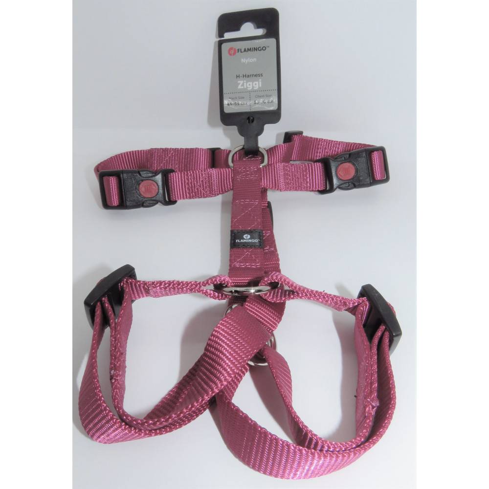 Flamingo - Harnais H Ziggi  L/XL tour de cou 45 -65 cm 20 MM. rouge cerise pour chien. - Imagen 4