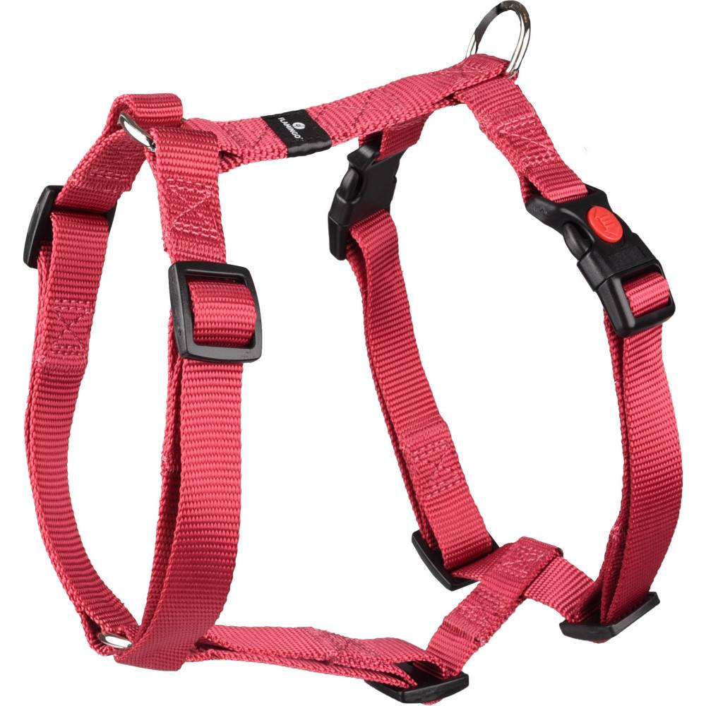Flamingo - Harnais H Ziggi  L/XL tour de cou 45 -65 cm 20 MM. rouge cerise pour chien. - Imagen 1