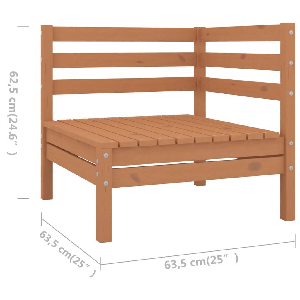 Helloshop26 - Salon de jardin meuble d'extérieur ensemble de mobilier 9 pièces bois de pin massif marron miel - Imagen 5