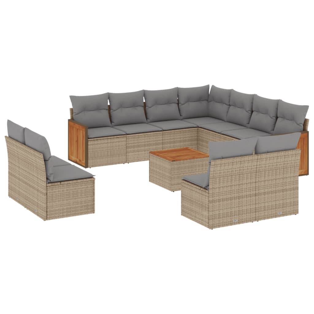Salon de jardin 12 places beige en résine tressée avec rangement et table – ComfortXL Outdoor Living - Image 2