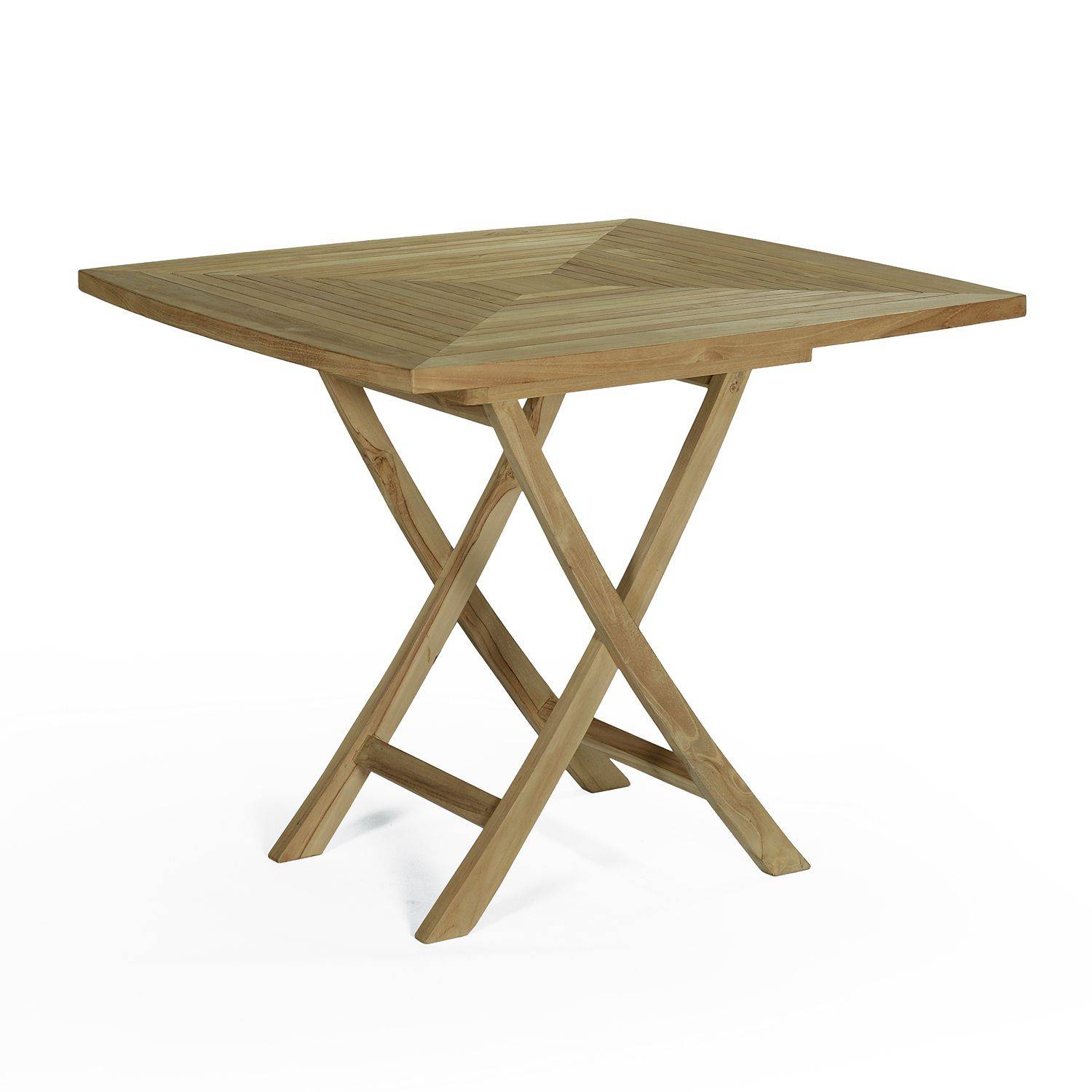 Teck'Attitude - Table pliante carrée en teck massif Cardif 90 x 90 cm - TECK'Attitude - Imagen 1