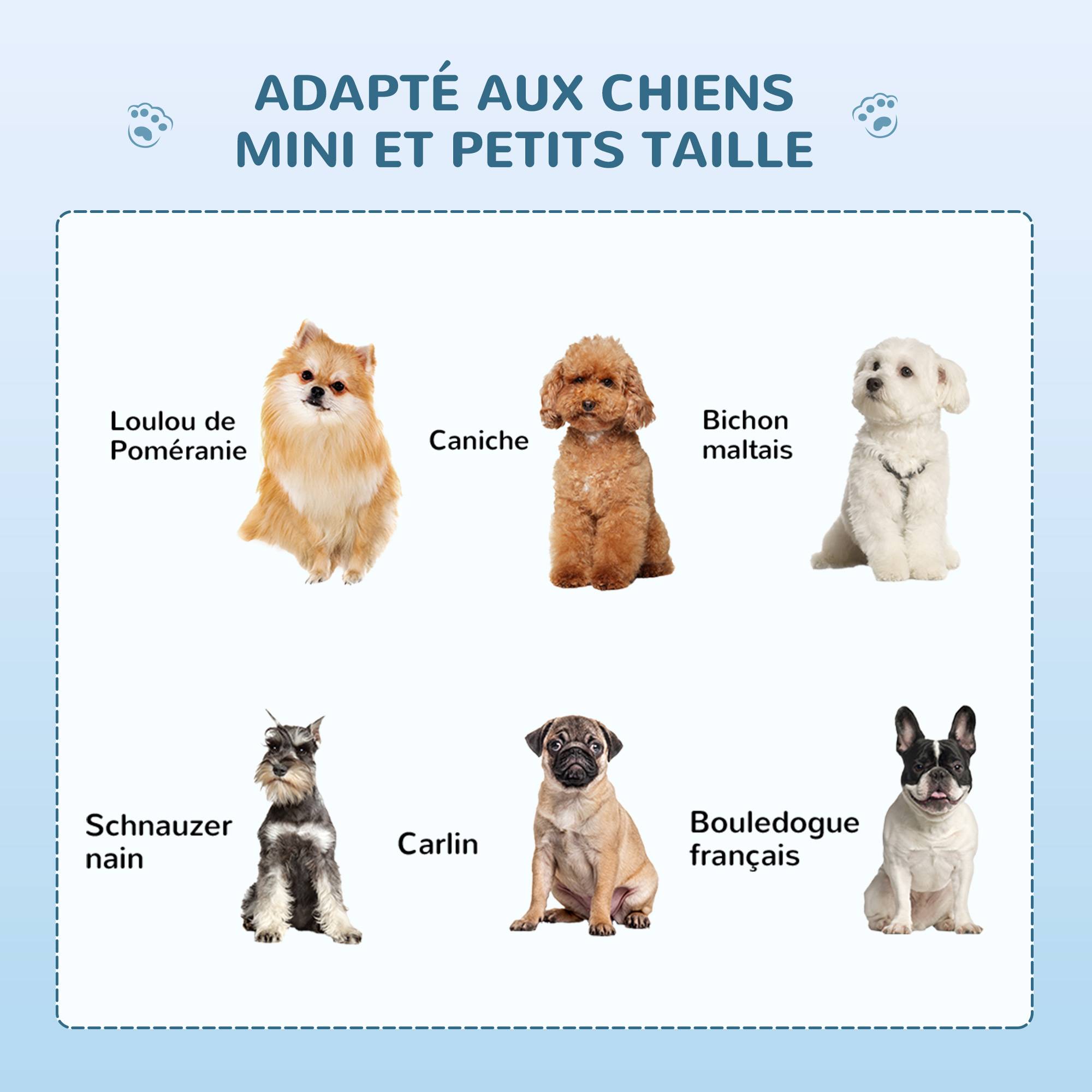 Pawhut - Cage pour chien pliable - plateau excrément coulissant - 2 portes verrouillable, poignée - dim. 61L x 43l x 50H cm - fer galvanisé PP blanc - Image 7