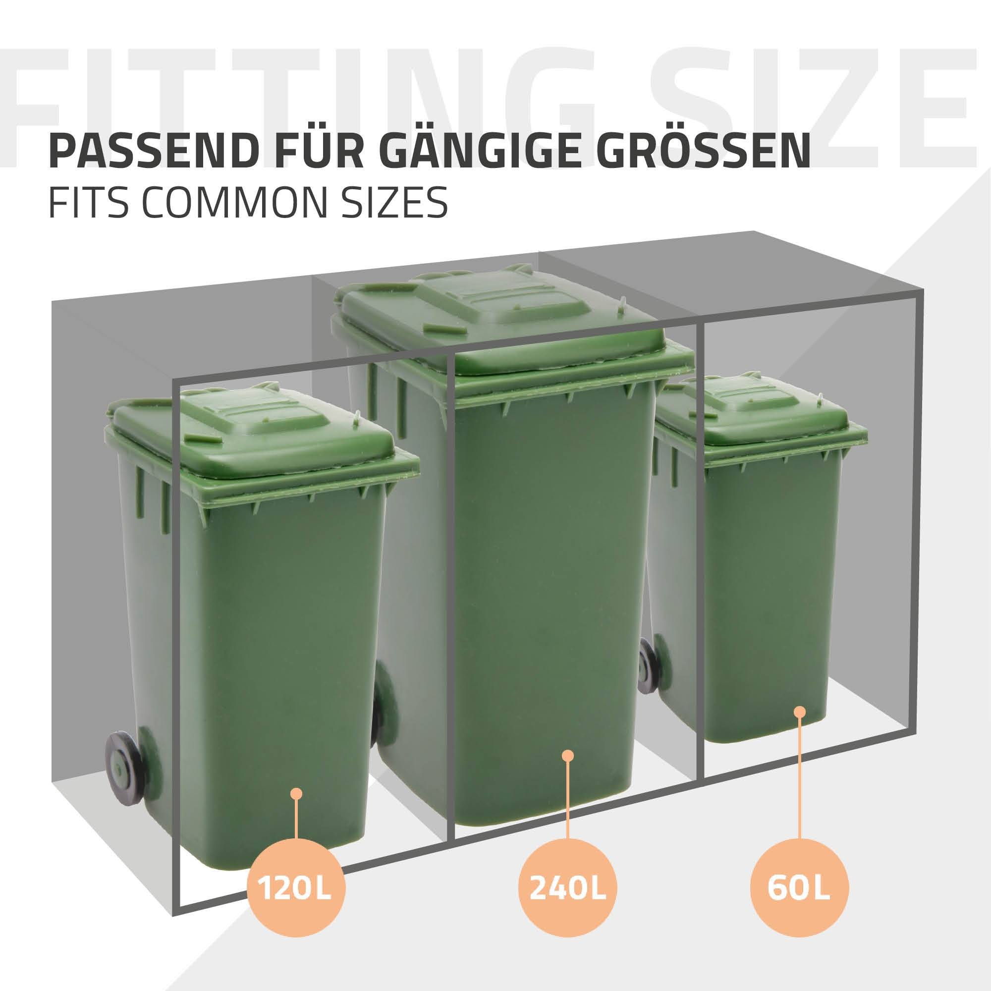 Ml-Design - Abri pour 2 poubelles 132x80x120 cm capacité de 60L à 240L anthracite/aspect rouillé acier couvercle rabattable/2 portes résistant aux intempéries - Imagen 6