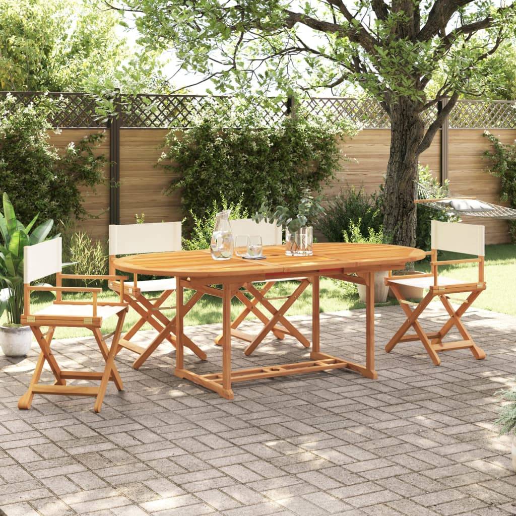 Lot de 4 Chaises de jardin pliables - Chaises d'extérieur - Chaise pliante de jardin blanc crème tissu - Image 2