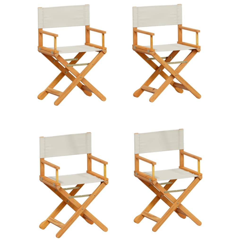 Lot de 4 Chaises de jardin pliables - Chaises d'extérieur - Chaise pliante de jardin blanc crème tissu - Image 1