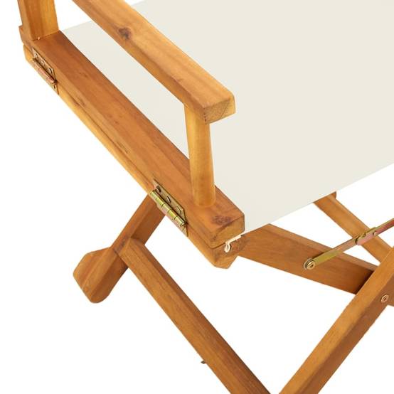 Lot de 4 Chaises de jardin pliables - Chaises d'extérieur - Chaise pliante de jardin blanc crème tissu - Image 8