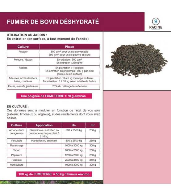 Fumier bovin déshydraté et soluble, 25 sacs de 25 kg - F-TER002-25x25 - Image 2