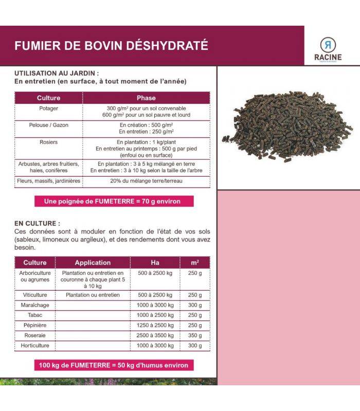 Fumier bovin déshydraté et soluble, 25 sacs de 25 kg - F-TER002-25x25 - Image 2