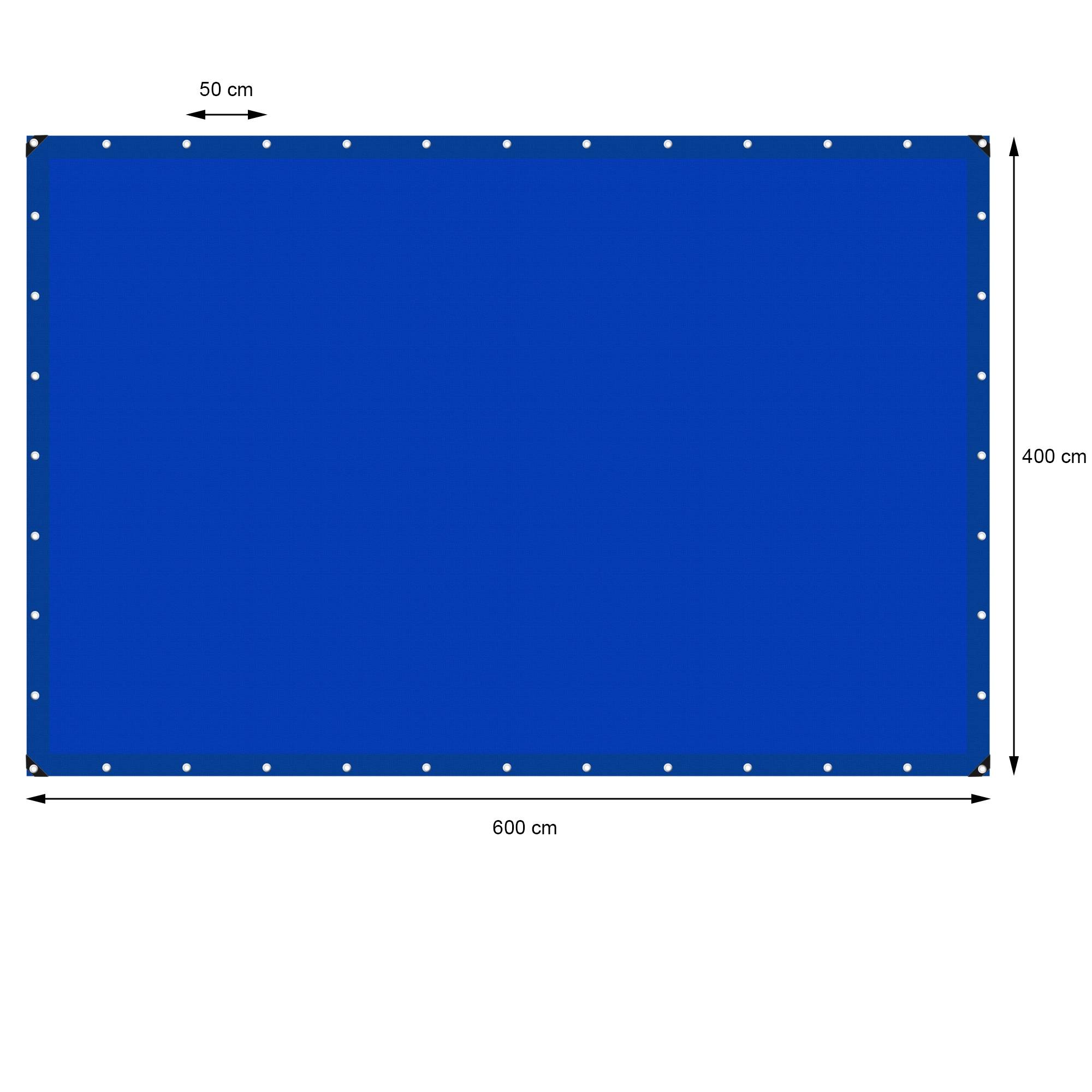 Ecd-Germany - Bâche de Protection Imperméable à l'Eau avec Oeillets - 4x6 m 24m² 260 g/m² - Polyéthylène PE Bleu- Résistant à la Moisissure - Imagen 5
