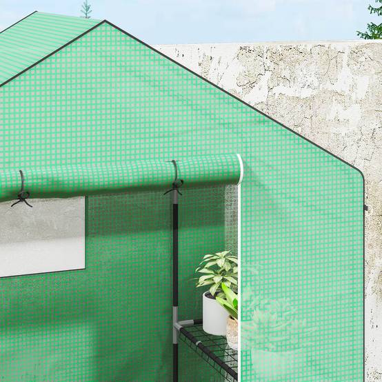 Serre de Jardin Acier PE pour Tomates Plantes avec Étagères 143x74x190cm Vert - ComfortXL Outdoor Living - Image 7