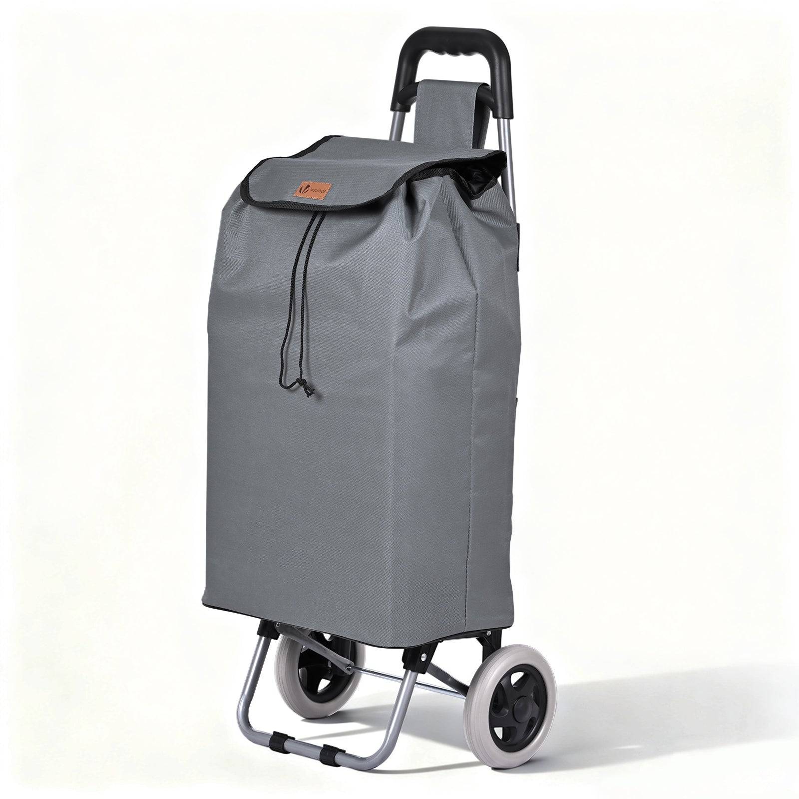 Vounot - Chariot de courses 2 roues pliable 59L gris - Image 1