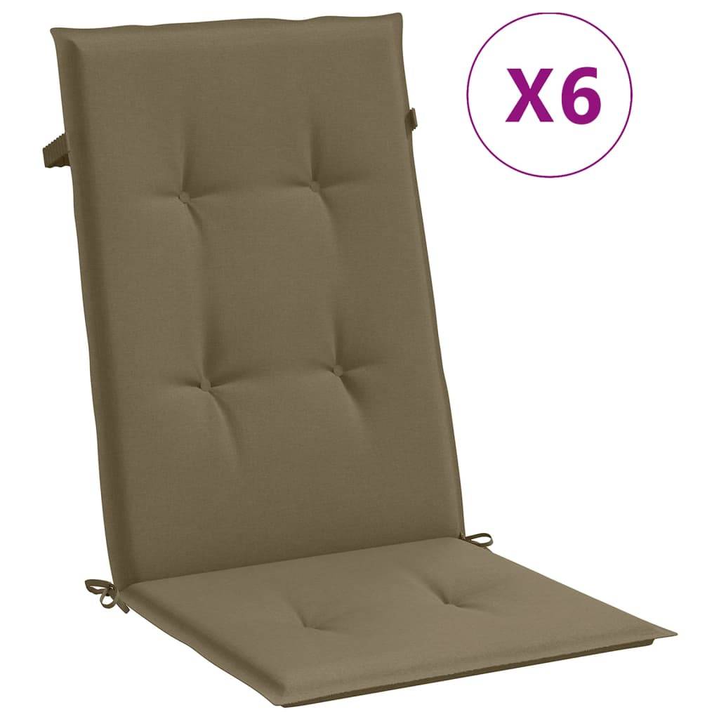 Coussins de chaise à dossier haut polyester taupe mélangé 120 x 50 x 4 cm, poids:5.15kg - PANGIVO - Image 2