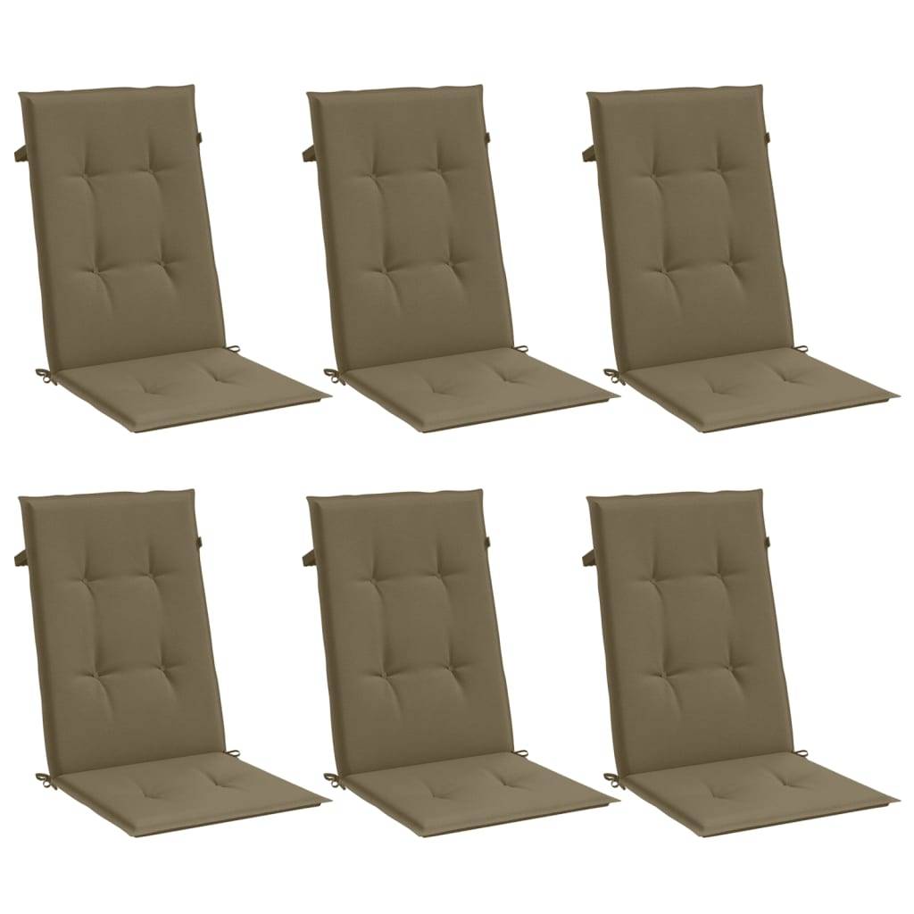 Coussins de chaise à dossier haut polyester taupe mélangé 120 x 50 x 4 cm, poids:5.15kg - PANGIVO - Image 4