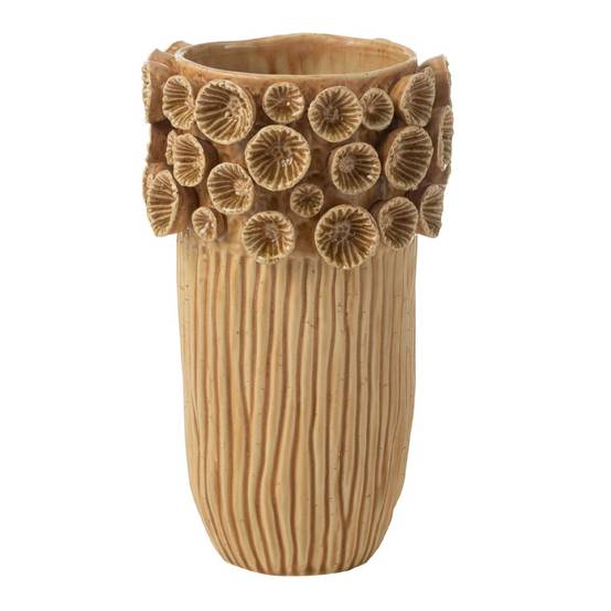 Vase Corail en Argile "Isidro" 32cm Ocre - Image 1