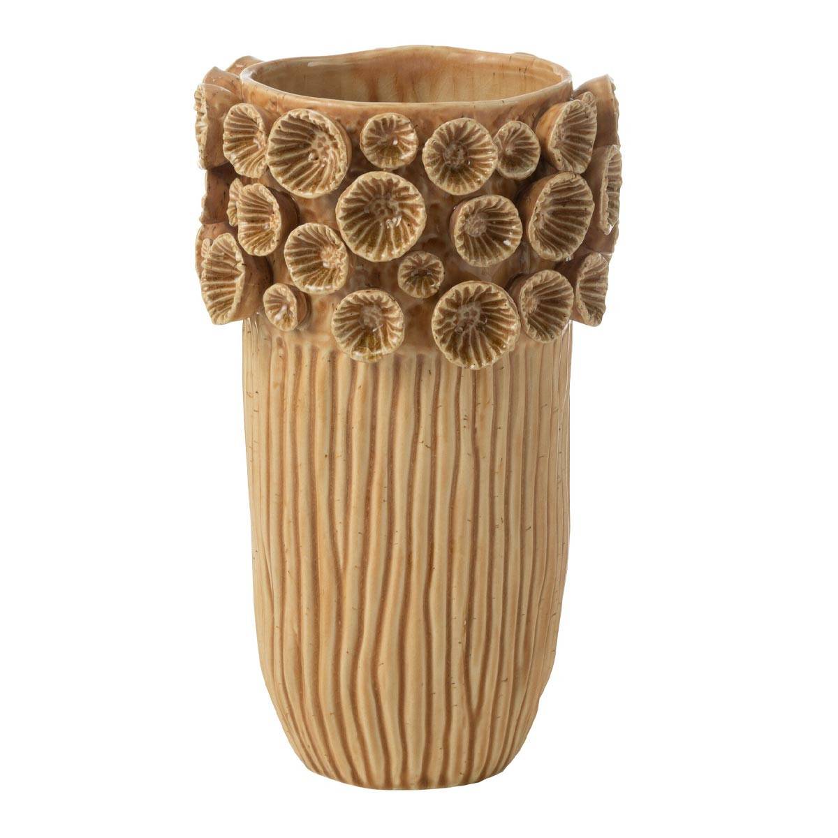 Vase Corail en Argile "Isidro" 32cm Ocre - Image 1