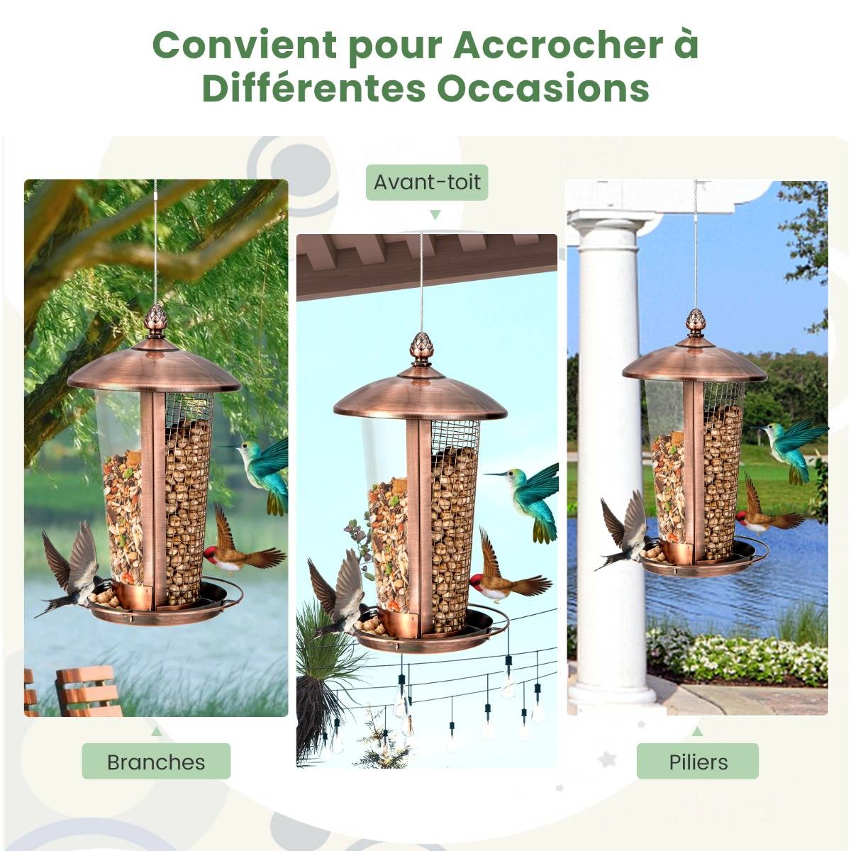 Grande Mangeoire Suspendue Gardman / Peckish - Pour Graines, Facile à Remplir, Oiseaux Sauvages