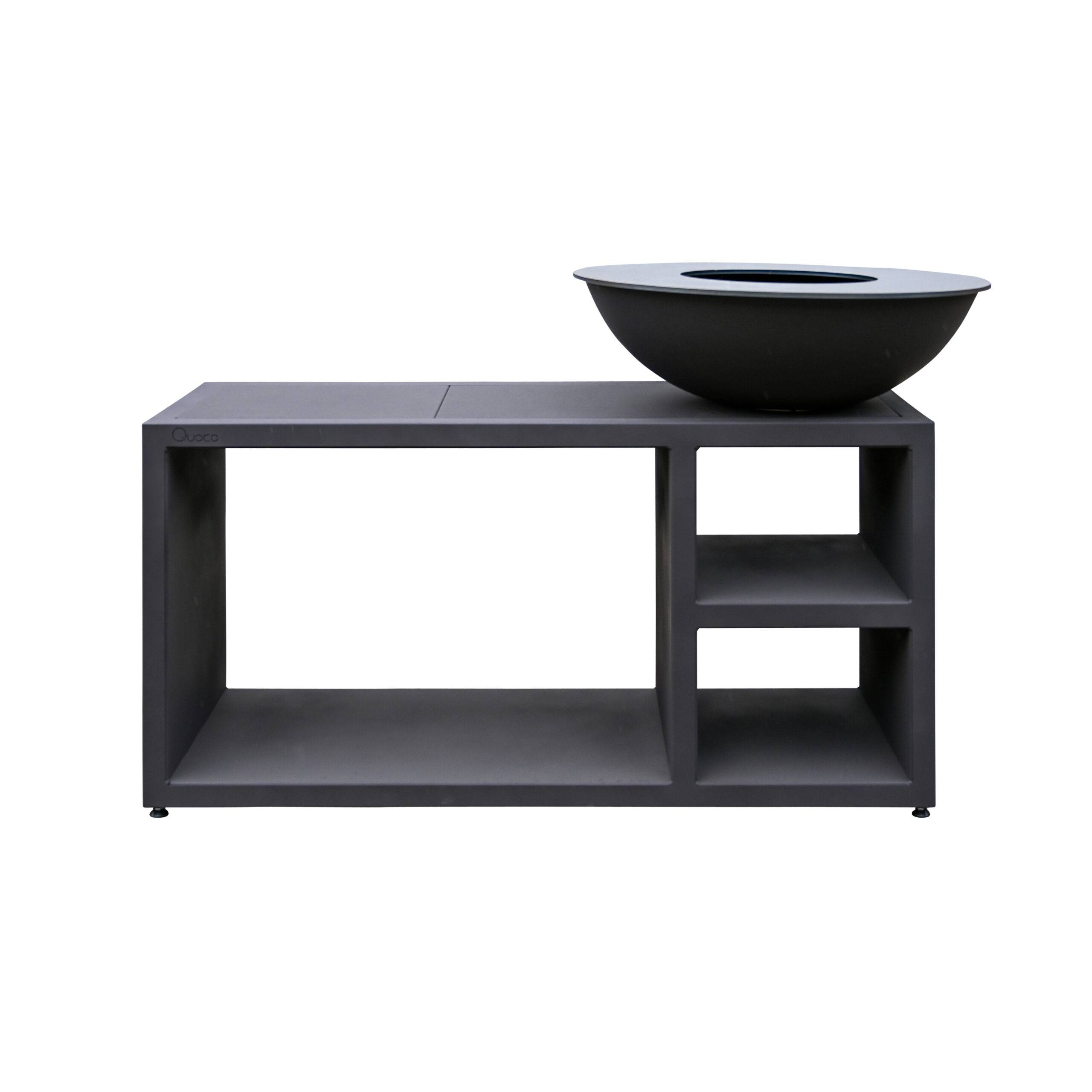 Quoco - Brasero Piatto Tavolo Medium Noir Ø84 - Quoco