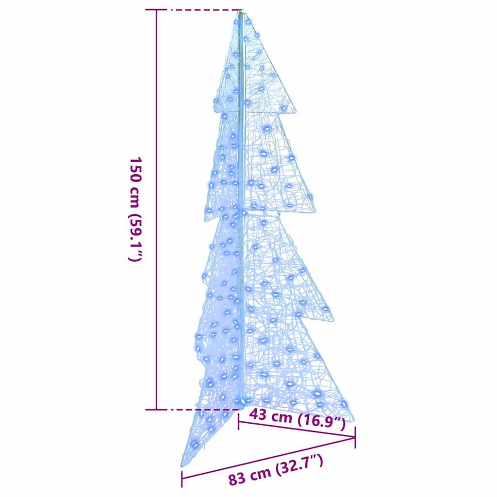 Sapin de Noël | Arbre de Noël avec 160 LED Bleu 150 cm Acrylique Maison Chic - Image 8